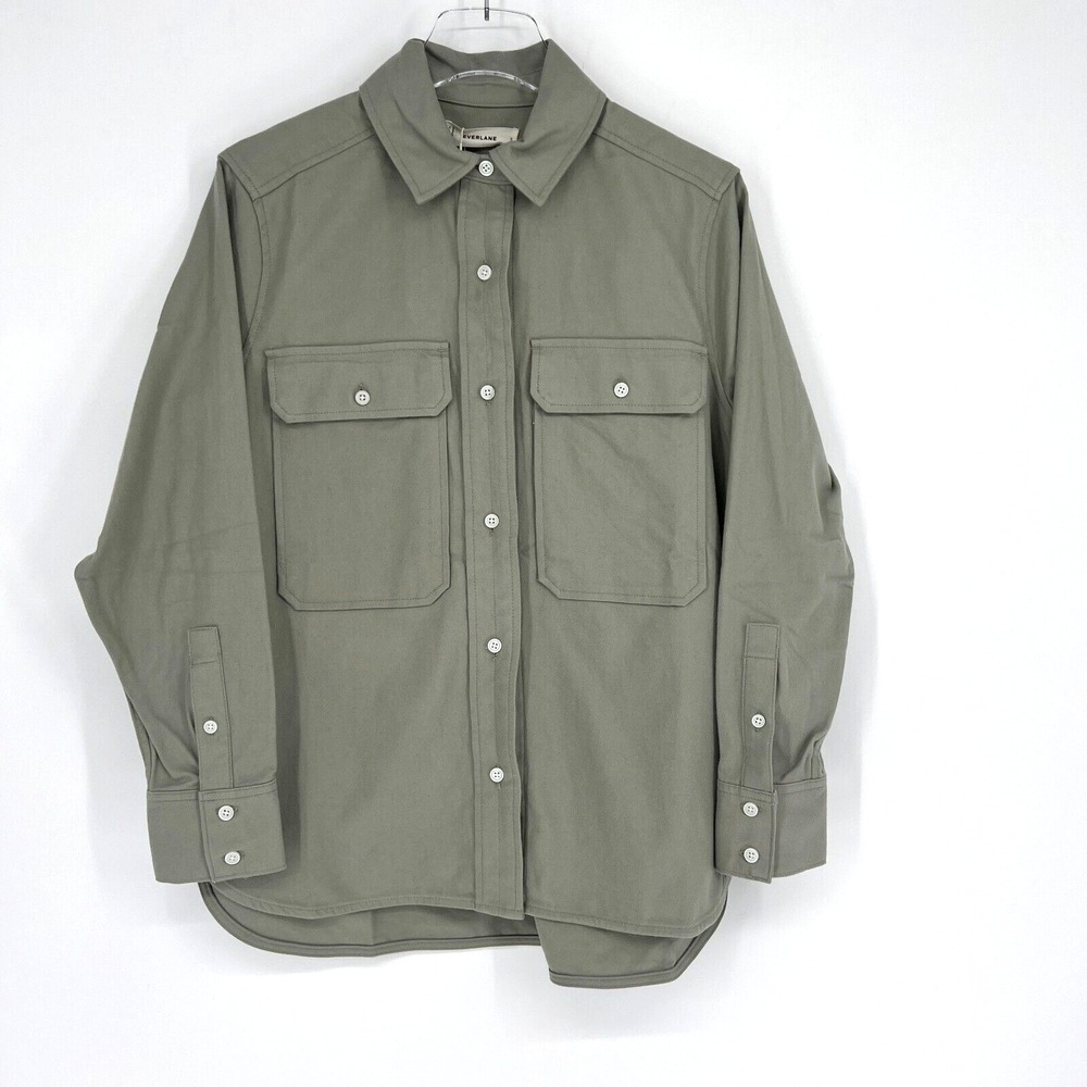 Everlane Shirt Mens S‎ Green Flannel Organic Cotton Utility Core Basic Classic